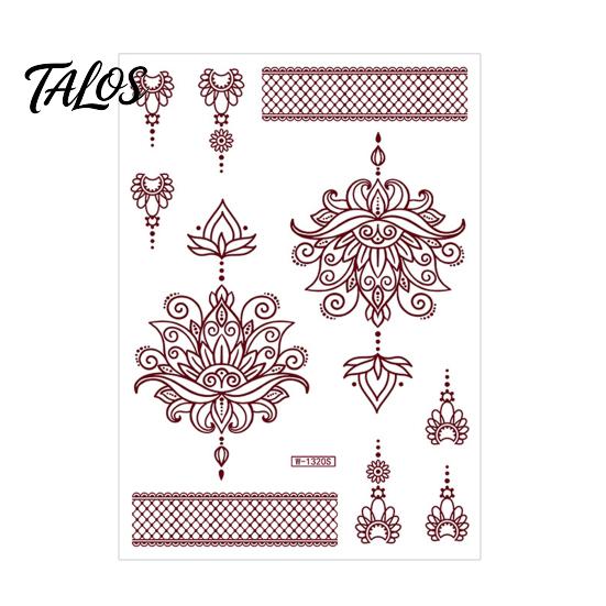 Temporary Tattoo Sticker, Flower Lace Lotus Pattern Fake Tattoos for Women Men, Waterproof DIY Face Arm Leg Body Art Decoration for Masquerade Party
