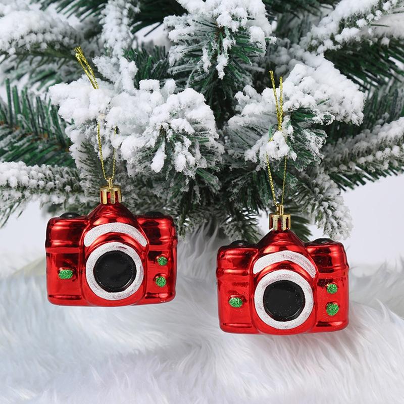 2Pcs Hanging Ornament Plastic Pendant Decoration Crafts Embellishments for Window Door Wall Christmas Tree Home Holiday