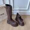Autumn Winter Thick Heel Women Long Boots Fashion Slip On Slimming Shoes Vintage Ladies Knight Botas