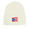 Flag of Puerto Rico Warm Knitted Cap Beanie, Patriotic Skullies Beanies Winter Candy Color Leisure Bobble Hat Knitted Hat Beanie
