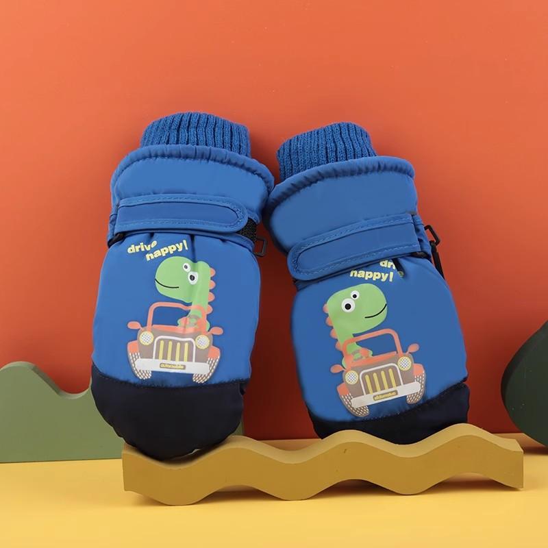 (2~8Years Old) Winter Children Waterproof Non-slip Thickness Warm Cartoon Skiing Snow Gloves
