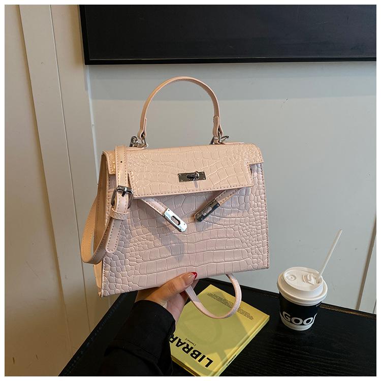 Niche Crocodile Pattern Handbag Bag Women's New Retro Versatile Shoulder Bucket Bag Casual Messenger Bag