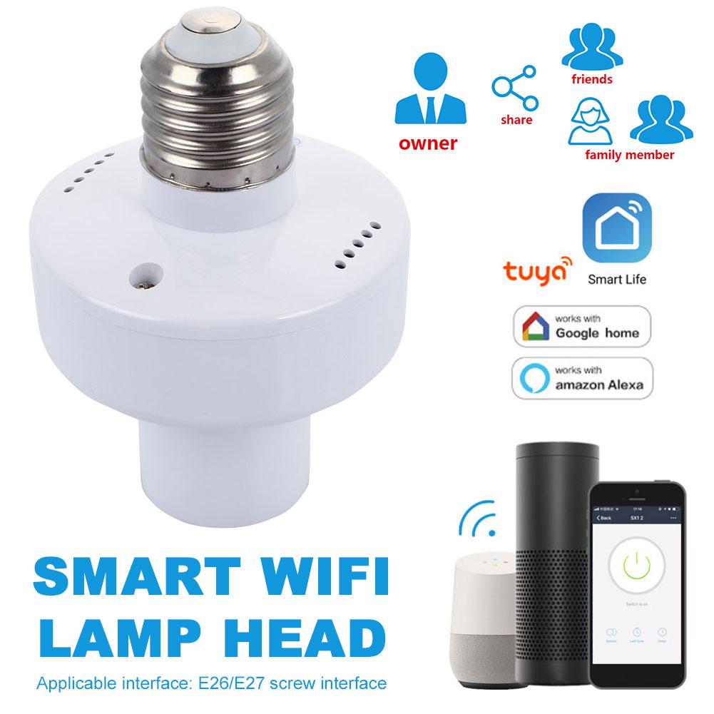 Tuya Smart Life WiFi Light Socket Lamp Holder for E26 E27 Led Bulb Google Home