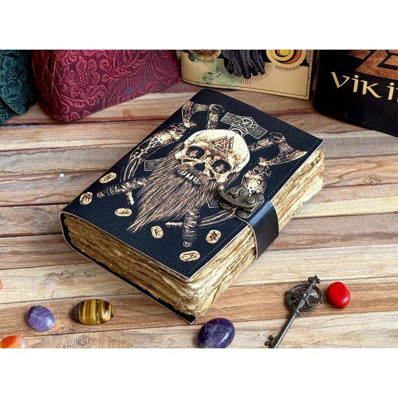 Handmade Leather Journal Valhalla Viking Vegvisir Journal For Traveling Sketchbook Blank Notebook For Men Women Birthday Anniversary Gift