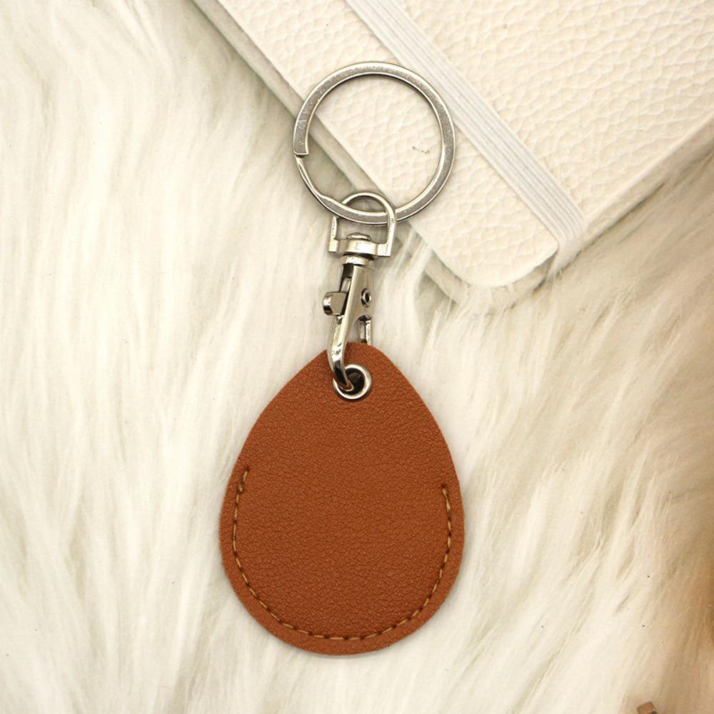Rostfreier Leder-Schlüsselanhänger Einfarbig Ausweishalter Universeller Schlüsselanhänger Hängezubehör
