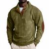 Men's Corduroy Button-Up Stand Collar Long Sleeve Sweatshirt