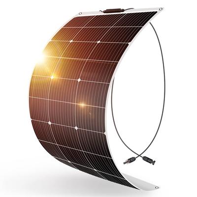 DOKIO Solarmodul, 100 W, flexibel, MC4-Anschluss, tragbar, geeignet für Einzelkristall, hohe Effizienz, Öse, biegbar, ultradünn, ultraleicht, nützlich für