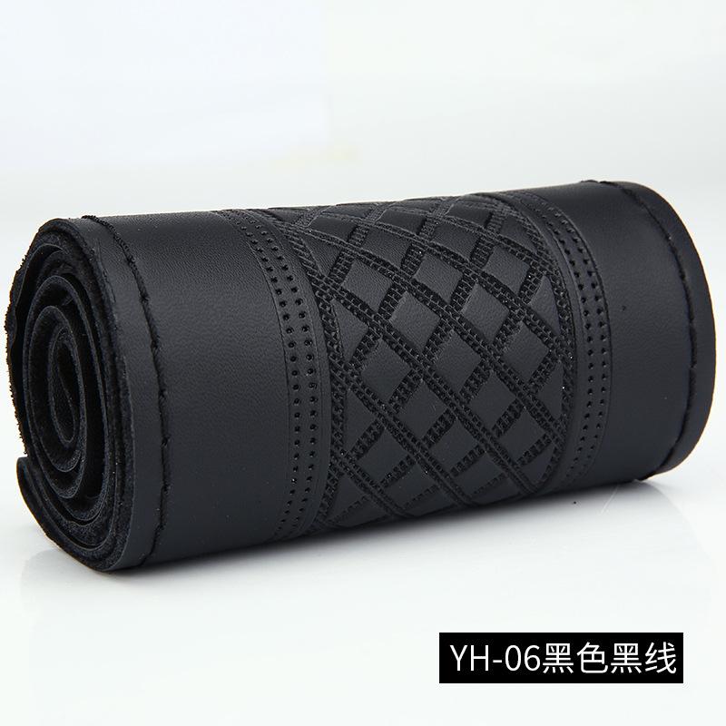 Car Steering Wheel Covers Braid DIY 38cm Soft Genuine Leather Car Covers Car With Needle And Thread Auto Interior Accessories