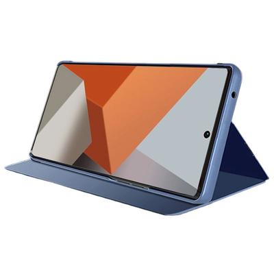 Für Xiaomi Redmi Note 13 4G Hülle Sichtfenster Galvanisiertes Leder Handyhülle Ständer