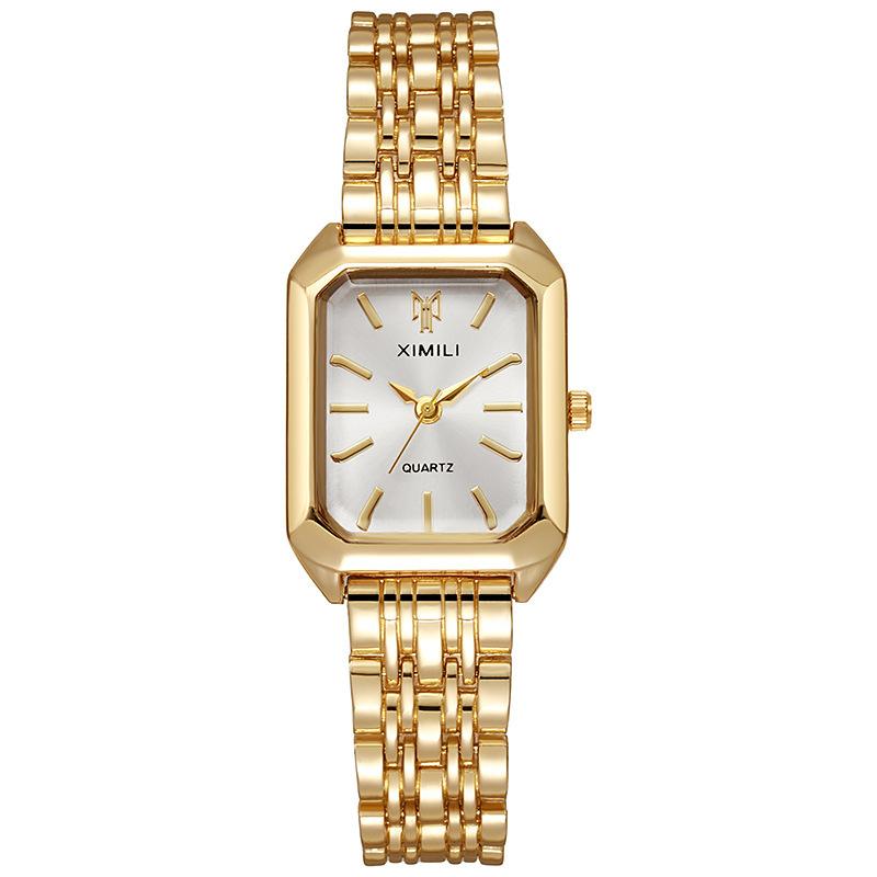 New Hot-selling Trend Square Women's Watch Gold Watch Women's Watch Steel Belt Women's Watch