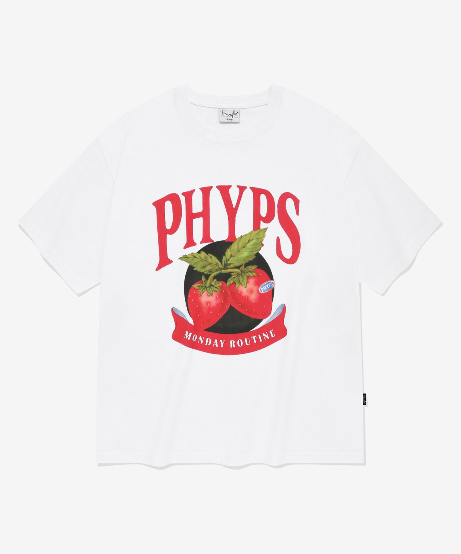 Physical Department Summer Strawberry Short Sleeve T-Shirt_White White/Xl