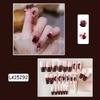 Red Rose French Tip Long Ballet Press On Nails Full Cover Fake Nail Tips For Women Decorative False Nails