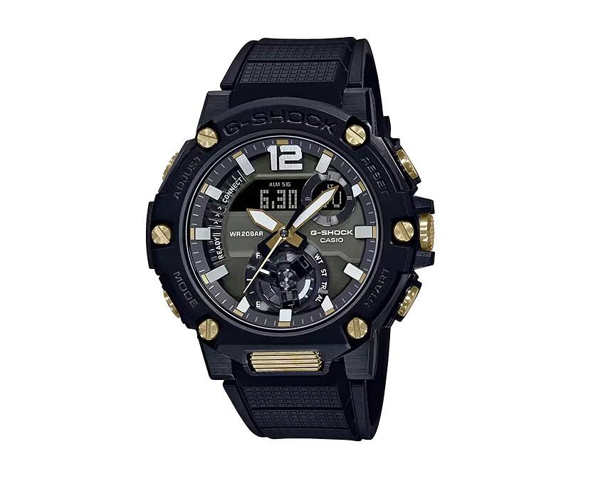 CASIO Carbon Core Guard Tough Compatible with WATCHES G-SHOCK G-STEEL GST-B300B-1AJF Gold, Structure, Solar, Bluetooth