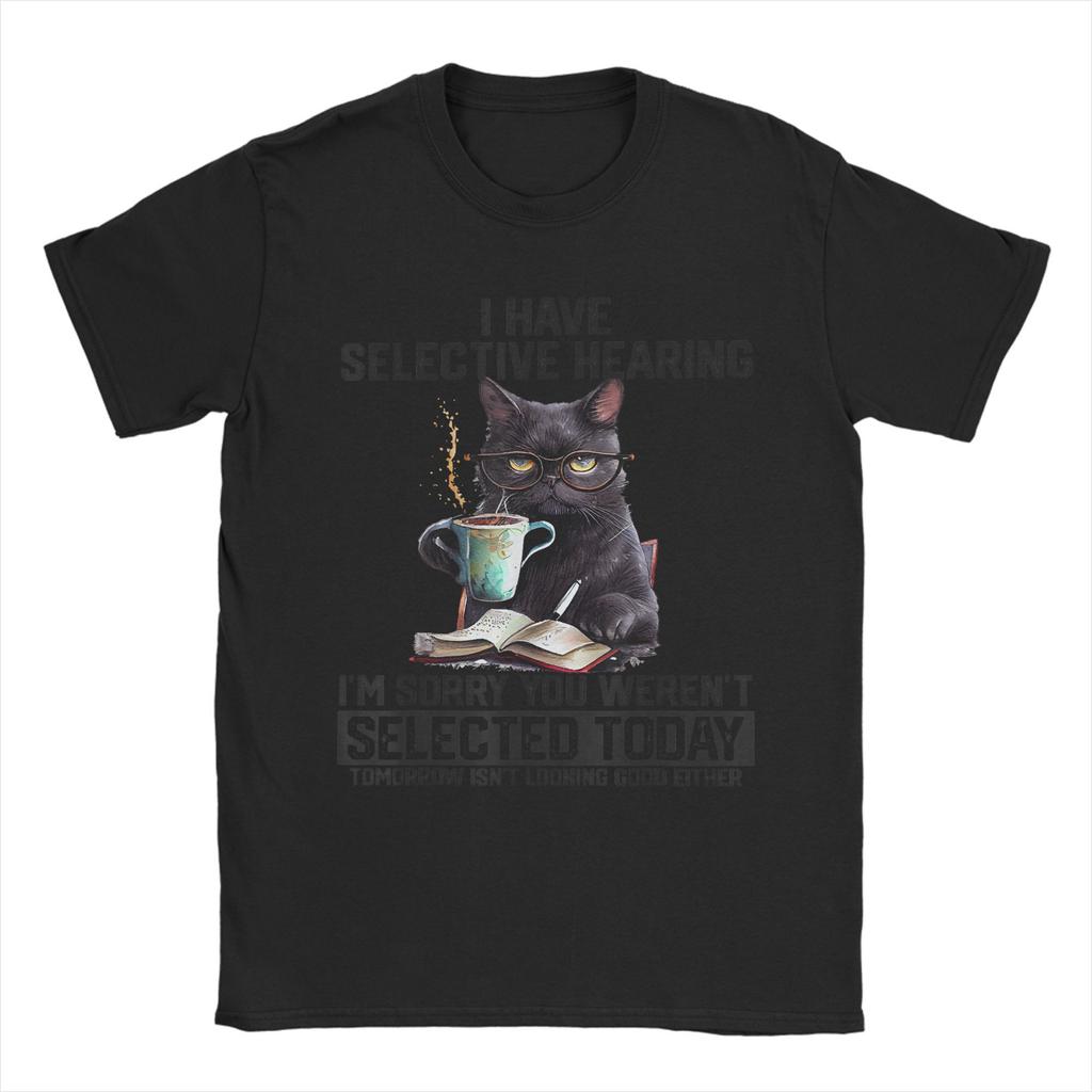 Sarcasm Humor Saying Cat Cotton T-Shirt For Men's Summer  Y2K Fun T Shirts O-Neck Leisure Tees Oversized Casual Clothes