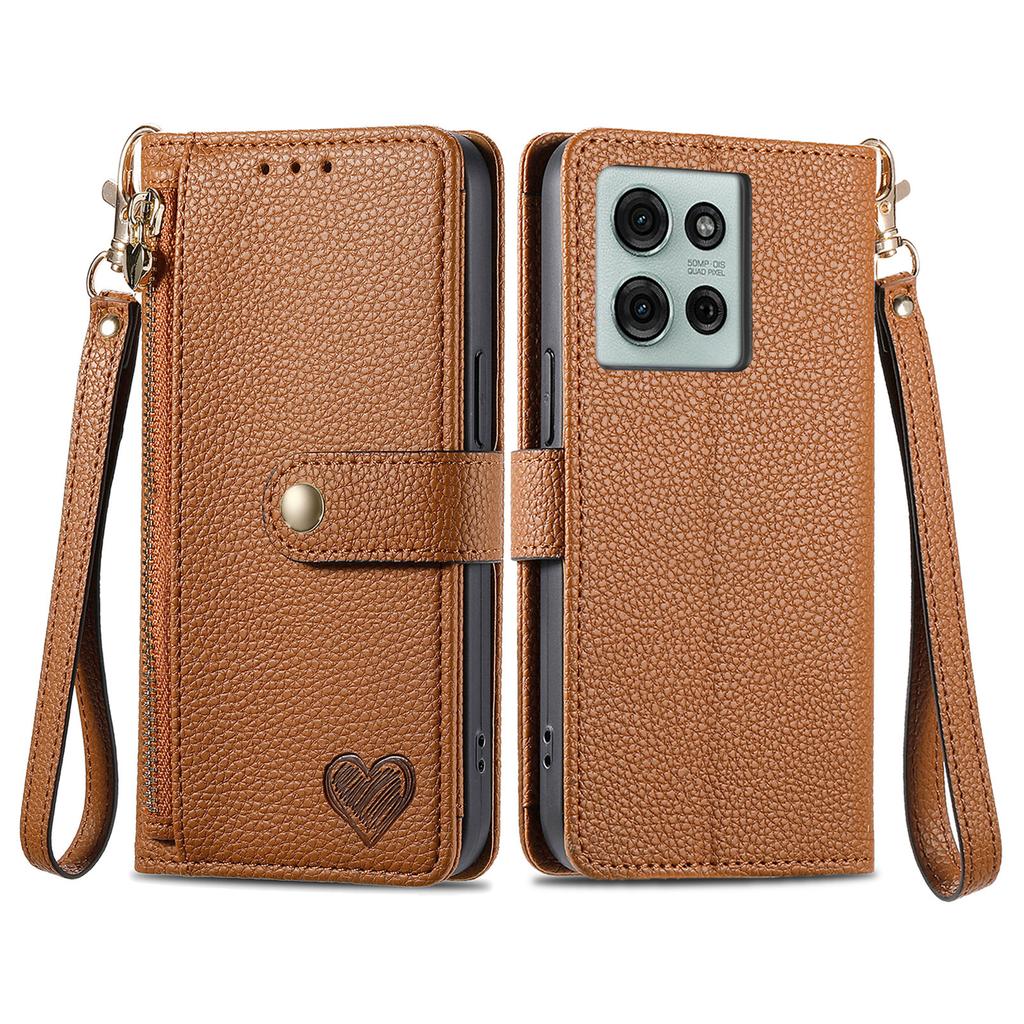 For Motorola Moto G75 5G Case RFID Blocking Zipper Pocket Leather Wallet Phone Cover