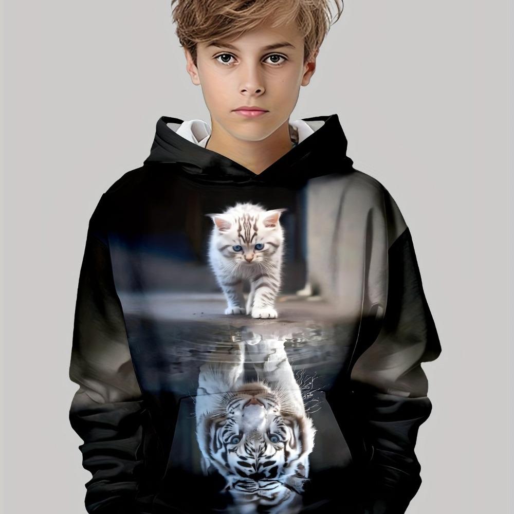 Kids Clothes Boys Hoodies Long Sleeve 3D Tigers Print Children Spring Fall Clothes Casual Outdoor Stylish Boy Girl Clothes Tops