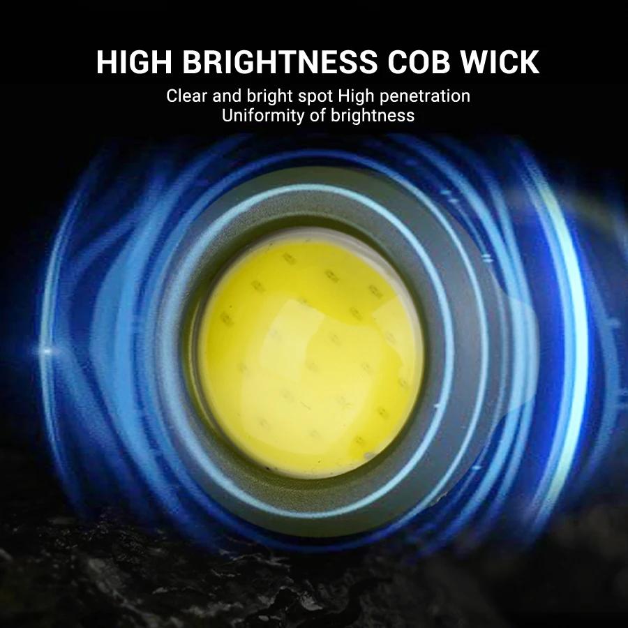 Rechargeable Keychain Camping Tent Lamp Multifunction COB Work Light Outdoor Emergency Torch Light for Walking Searching Hiking
