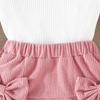 Girls' Bubble Sleeve Top & Bow Skirt 2Pcs Outfit