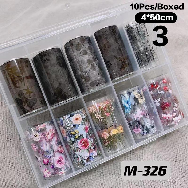 

1 рулон китайской фольги для ногтей, переводные цветочные наклейки, наклейки для ногтей, обертывания, блестящий лак для маникюра, украшения as the picture