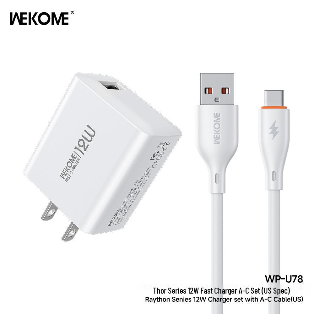 Wekome Thor 12W Fast Charger for Apple & Huawei Phones, 5V/2.4A Compatibility