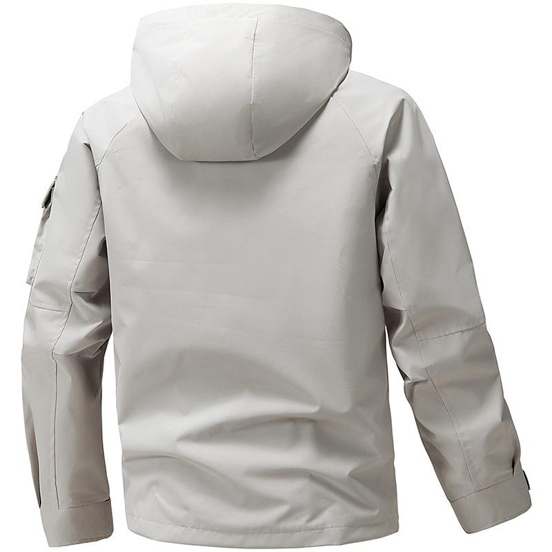 Spring and Autumn Hooded Jacket Men's Casual Versatile Work Jacket Fashion Sports Simple Outdoor Shock Clothes