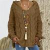2026 Autumn Winter Pure Color Cable Knit Hoodie - European/American Bestseller