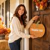 Halloween Pumpkin Wooden Door Sign Hanging Wall Decor Party Supplies