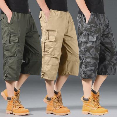 Summer Men's Loose-Fit Multi-Pocket Cargo Shorts In Various Colors Thin Workwear Casual Shorts