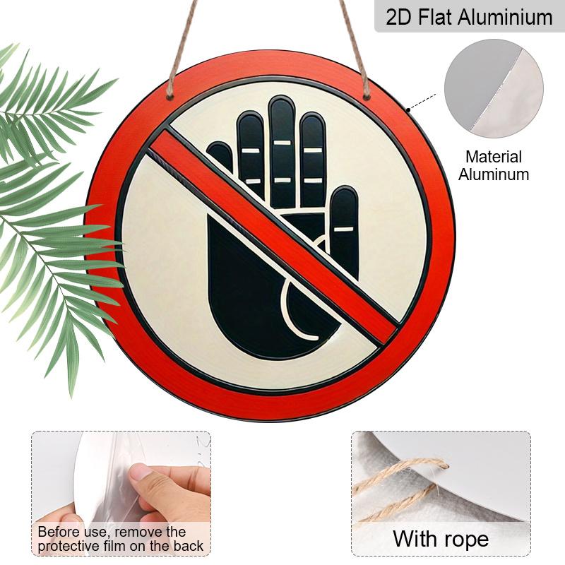 2D Flat 1pc, 8x8 In, Retro Style "No Touching" Aluminum Metal Wall Art Sign - Waterproof & Dustproof, Ideal for Home, Bar, Cafe, Outdoor Decor, Round