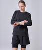 BASIC HOUSE Women'S Breathable Sorona Regular Fit Round Neck Plain Long Sleeve T-Shirt Black