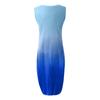 Women Casual Loose Gradient Color Pocket Long Dress Sleeveless Split Dresses