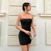 Donna Festa Festa Mini Gonna di Raso Tubolare Stretto Sexy Vestito