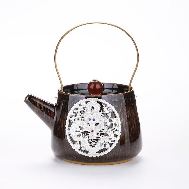 Chaxun Elegant Silver-Inlaid Teapot