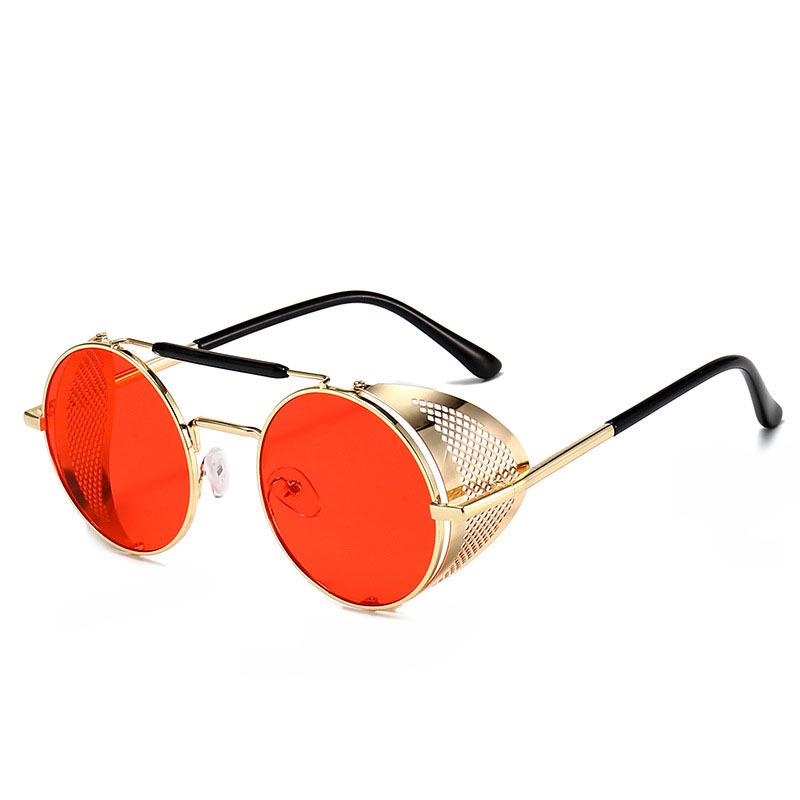Steampunk Retro Reflective Aviator Sunglasses: European & American Style, Windproof Metal Design