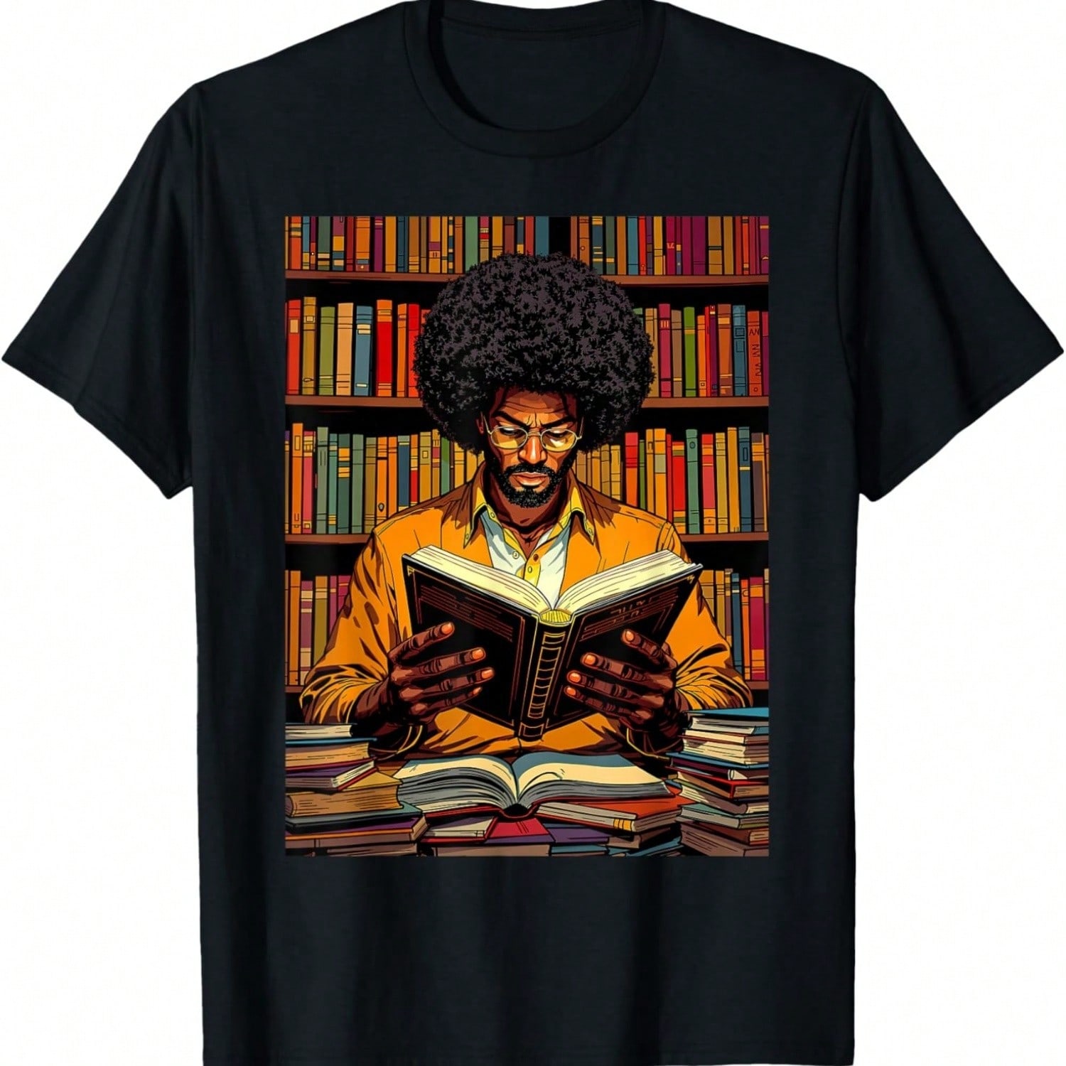 Reading Book  Month Book Lover Afro T-Shirt S разноцветный