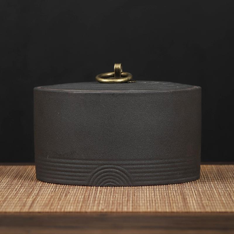 

Retro Cylindrical Ceramic Storage Jar with Lid Sealed Tea Cans Candy Grain Storage Box Porcelain Jar Crafts Gift Home Decoration