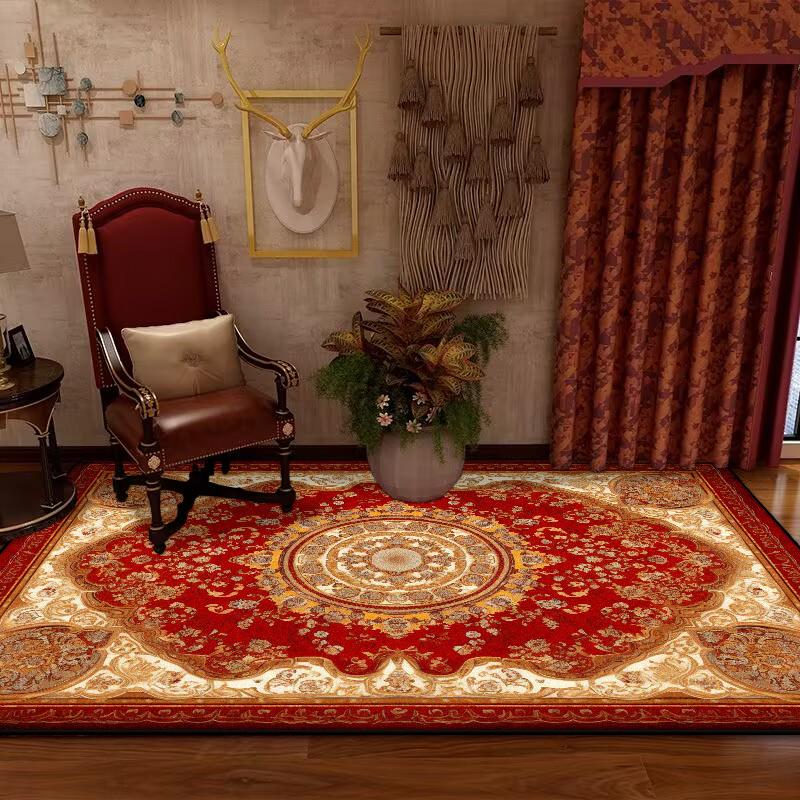 Persian Retro Large Living Room Carpet Decoration Home Ethnic Style American Bedroom Rug Cloakroom Lounge Soft Mat Washable