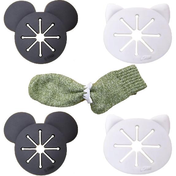 Cooplay 20 Set Mouse and Cat Sock Rings Holders, Cute Clips, Locks Washing Sorters Laundry Storage Organization for Washing, Dryer Machine, Soft
