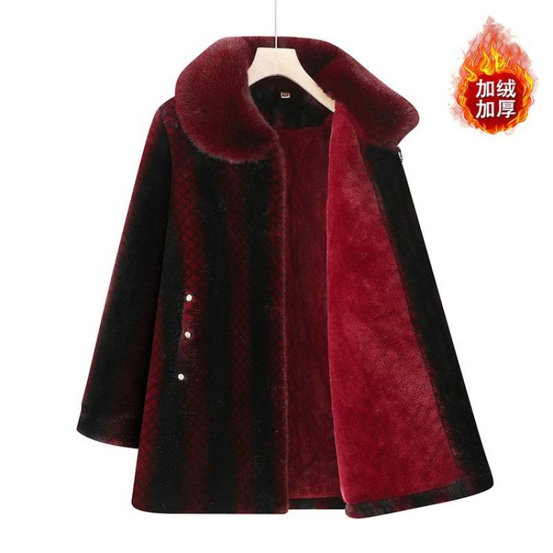 Winter imitation mink velvet coat new fur collar coat women's high-end warm clothes women