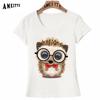 Cute Nerdy Hedgehog Wearing Glasses and Bow Tie Print T-Shirt Summer Fashion Women T-Shirt