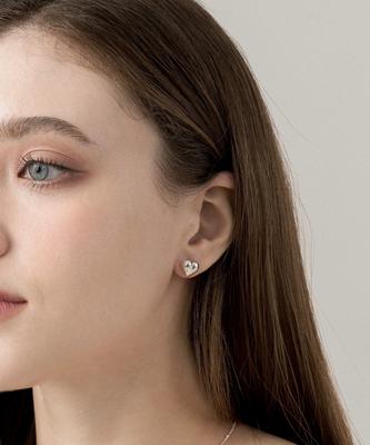 Lilykori 925 Silver Mini Heart Stud Earrings