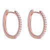 Silver Rose Gold Shining Hoop Earrings | Gifts for Girlfriend, Gifts for Women and Girls | With Certificate of Authenticity