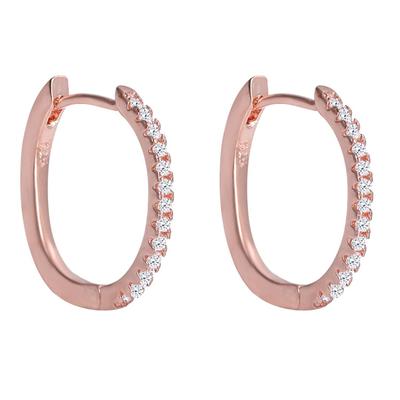 Silver Rose Gold Shining Hoop Earrings | Gifts for Girlfriend, Gifts for Women and Girls | With Certificate of Authenticity