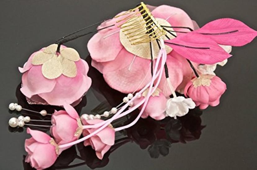 Hair Coming of Age Graduation 2 Piece Graduation Japanese Wear [SOUBIEN] Ornament, Ceremony, Ceremony, Set, Flower, Ceremony, Hakama, Kimono,
