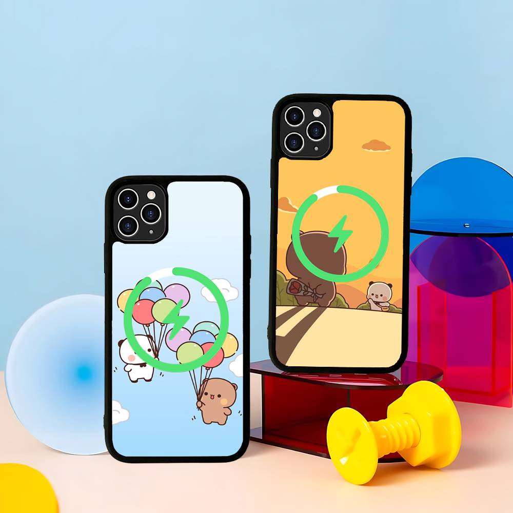 Cute Bubu Dudu Cartoon Black For Magsafe Magnetic Phone Case For IPhone 16 15 17 Pro Max 11 12 13 14 Plus Cover