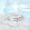 JewelOra Designer Personalized 4 Birthstones Family Bracelets for Women Custom Name Engraved Bracelet Mothers Day
