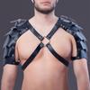 Faux Leathers Warrior Double Shoulder Armors Body Chest Harness Cosplay Costumes