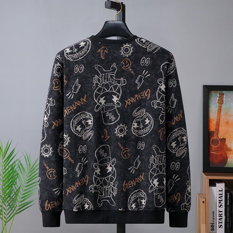 Trendy Men's Plus Size Crew Neck Sweatshirt - Spring/Autumn 2021 Collection for Larger Sizes