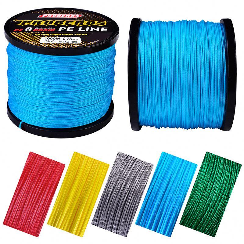 Geflochtene Angelschnur 8 Stränge 1000M PE Multifilament Angelschnur Glatter Karpfenfischerei Faden Linha De Pesca