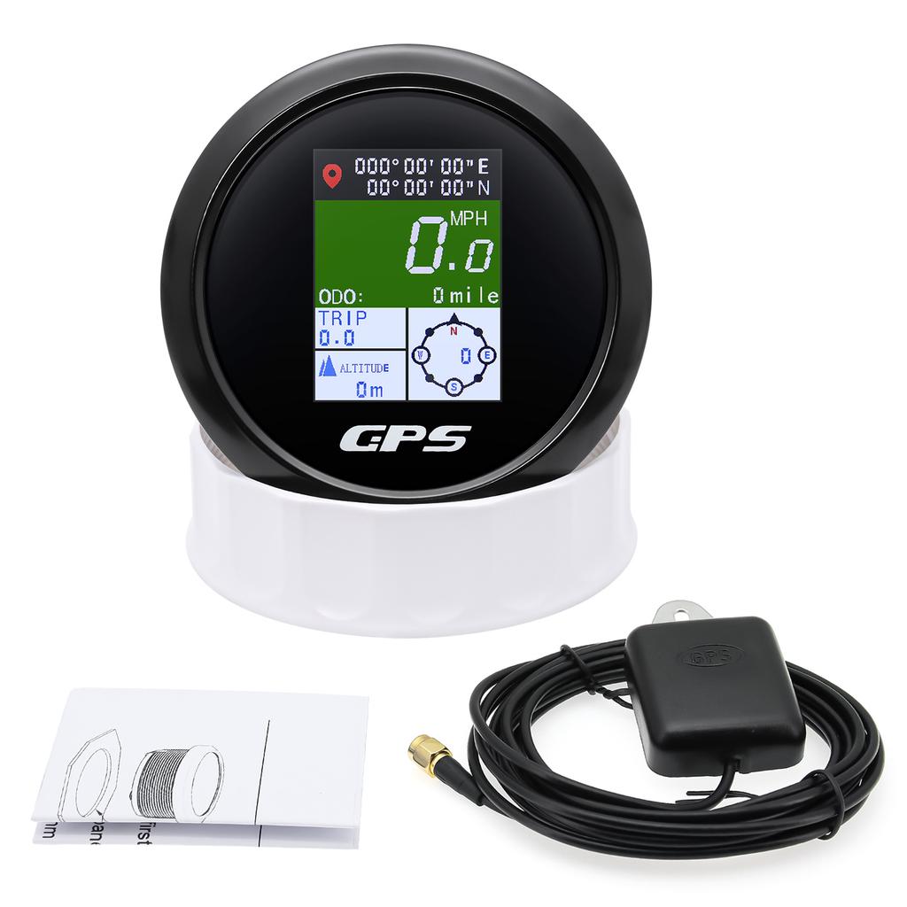 HD 52MM/85MM Waterproof TFT Screen Digital GPS Speedometer With Antenna MPH Knot Km/h For Car Boat Marine